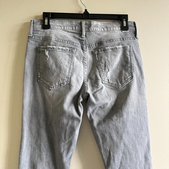 Mother Skinny Jeans The Dropout in Holy Smokes Womens Size 27 Gray Crop … - Picture 8 of 11